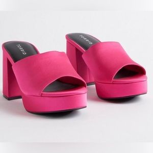Pink Platform Mule Pumps 9.5 WW